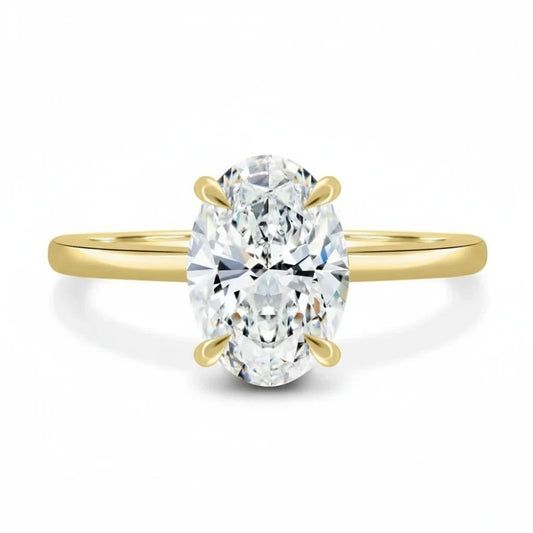 Bague Solitaire en Moissanite Ovale – Élégance Intemporelle