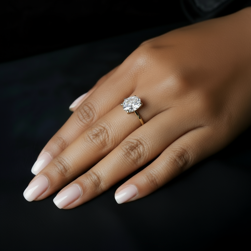 Éclat Éternel – Bague Ovale en Argent Sterling 925 & Zircone